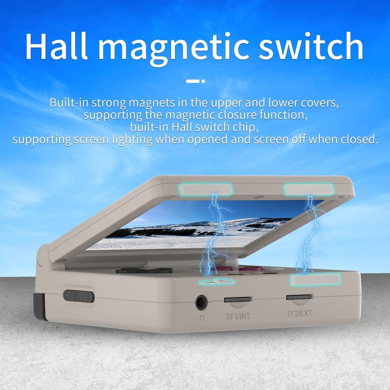 GiipGoop RG35XX flip Handheld Game Console No GamesClamshell Retro Game Console Classic Portable Gaming Console with 3.5 inch IPS Screen 3300mAh Battery Supports 5G WiFi Bluetooth HD,TV Output Gray - Image 2